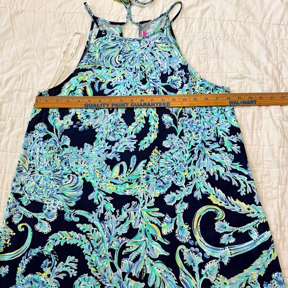 Lilly Pulitzer Pima Cotton Blue and Green Halter‎ Women’s Dress size Medium - Picture 9 of 16